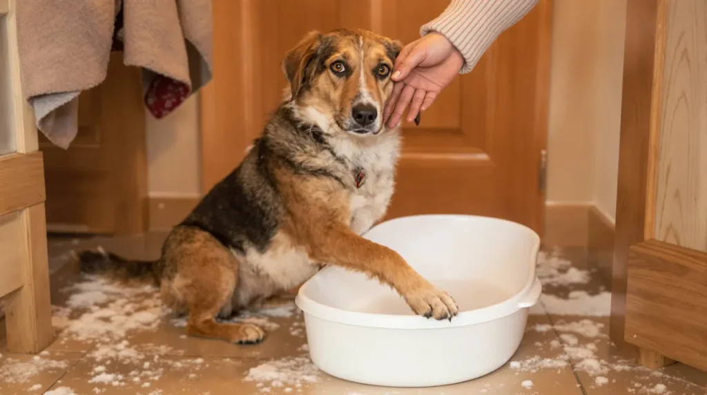 Les anciens le faisaient à chaque retour de promenade : ce petit geste qui protège vraiment les coussinets de votre chien par grand froid