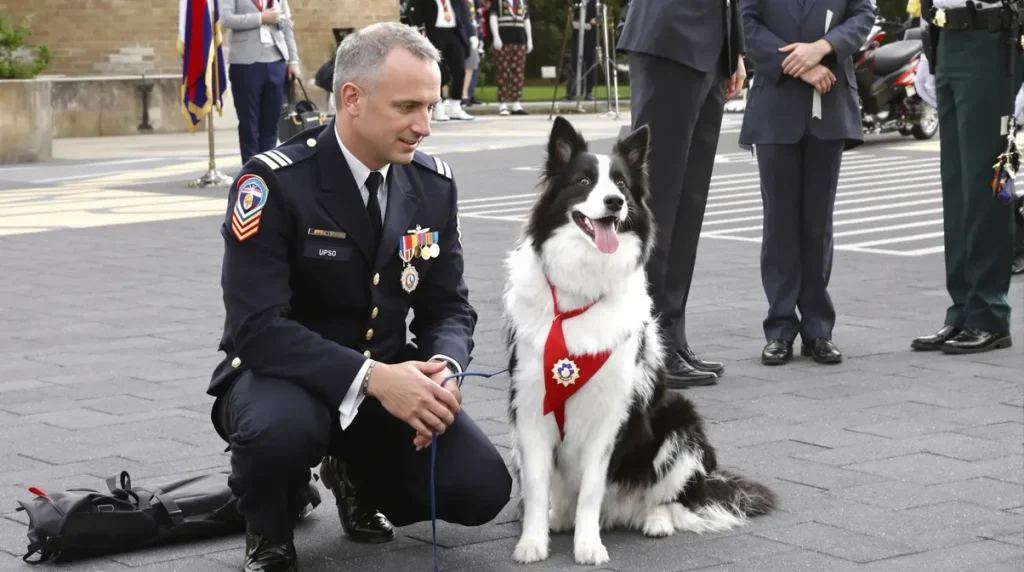 Lors d'une cérémonie traditionnelle, ce chien pompier décroche une distinction inattendue en Lot-et-Garonne