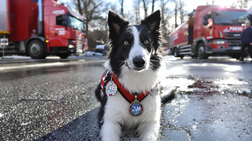 Lors d'une cérémonie traditionnelle, un chien pompier reçoit une distinction insolite en Lot-et-Garonne