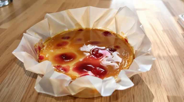 Entre le flan et le clafoutis, ce gâteau fondant ne contient ni beurre ni sucre raffiné