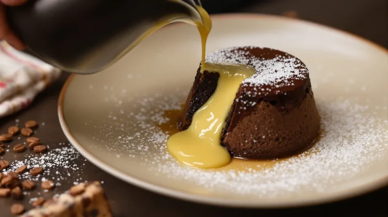 Fondants au chocolat, crème anglaise onctueuse