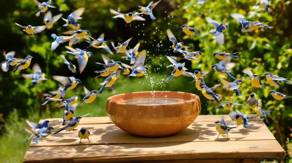 Il dépose une pièce de 5 centimes dans son jardin et des mésanges arrivent par dizaines